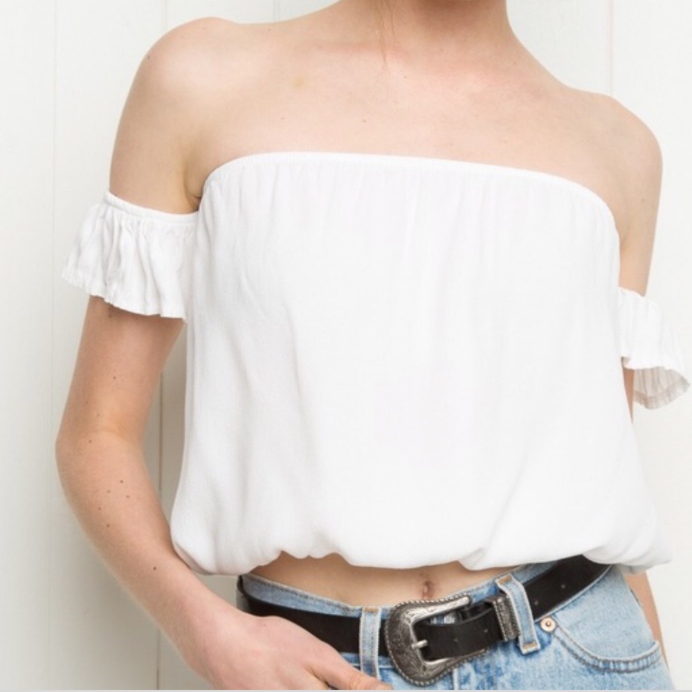 Brandy Melville White Becca Crop (One Size)